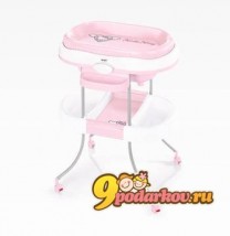 Ванночка с пеленальным столиком Brevi Acqua Light, цвет бело-розовый с Hello Kitty
