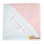 Махровое полотенце с уголком + варежка Red Castle от 0 до 24 месяцев, цвет белый/розовый