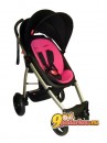 Прогулочная коляска  Phil and Teds Smart с возможностью доп. установки блока для новорожденных (люльки), цвет розовая с черным ( Black/Pink )