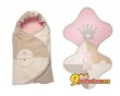 Одеяло-конверт Lodger Wrapper Original Fleece Queen, цвет бежевый и розовый с рисунком