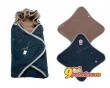 Одеяло-конверт Lodger Wrapper Original Fleece Tough Denim, цвет синий джинс с серым