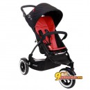 Прогулочная детская коляска Phil and Teds Dot 2в1 с блоком для новорожденных в комплекте,  цвет черно-красный (Black/Red)