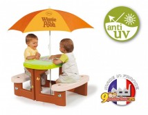 Столик для пикника с зонтиком Smoby, цвет оранжевый, белый, салатовый