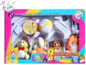 Музыкальный мобиль Felice на кровать механический с мягкими игрушками Мишки+слоники, цвет желтый с розовым и голубым