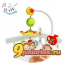 Музыкальный мобиль Felice на кровать электронный с мягкими игрушками  Весёлая карусель, цвет красный с желтым и салатовым