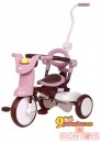 Трехколесный складной велосипед Rich Toys IIMO, цвет розовый и коричневый