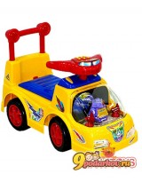 Каталка RT Машинка с конструктором и музыкальным рулем, цвет желтый