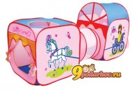 Детская игровая палатка с тоннелем Карета для Принцессы (66х184х91) в сумке, цвет розовый