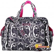Дорожная сумка или сумка для двойни Ju-Ju-Be Be Prepared SHADOW WALTZ, цвет черный с розовым и с белым рисунком