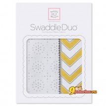 Набор пеленок SwaddleDesigns Swaddle Duo YW Classic Chevron, цвет желтый