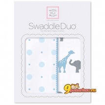 Набор пеленок SwaddleDesigns Swaddle Duo Blue Circus Fun, цвет голубой