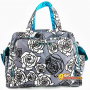 Дорожная сумка или сумка для двойни Ju-Ju-Be Be Prepared CHARCOAL ROSES, цвет серо-голубой с белыми цветами