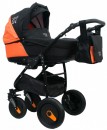 Детская коляска 2 в 1 CRUZE, цвет графит с оранжевым