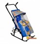 Санки-коляска с колесиками и корзинкой Снегурочка 42-Р КОТЕНОК, цвет синий-серый