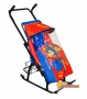 Санки-коляска с колесиками и корзинкой Снегурочка 42-Р КОТЕНОК, цвет синий-красный