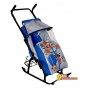 Санки-коляска с колесиками и корзинкой Снегурочка 42-Р ТИГРЕНОК, цвет синий-серый