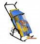 Санки-коляска с колесиками и корзинкой Снегурочка 42-Р ТИГРЕНОК, цвет желтый-голубой