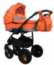 Детская коляска QUIPOLO SANDERO 3 в 1, цвет оранжевый с серым