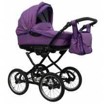 Детская коляска QUIPOLO CARMELA 2 в 1, цвет фиолетовый с точками