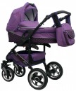 Детская коляска QUIPOLO ALUX 2 в 1, цвет фиолетовый с точками
