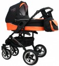 Детская коляска QUIPOLO ALUX 3 в 1, цвет графит с оранжевым