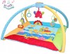 Квадратный детский музыкальный коврик Океан друзей размером 96х96 см с мягким ограждением и игрушками на игровых дугах