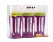 Набор из 3х бутылочек Beaba Biboz Set of 3 silicone feeding bottles 210мл, цвет GIPSY PLUM