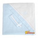 Махровое полотенце с уголком + варежка Red Castle от 0 до 24 месяцев, цвет голубой/белый