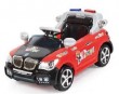 Электромобиль с радиоуправлением и светом фар для детей от 3 до 6 лет Police BMW, цвет красный / чёрный 6v