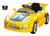 Электромобиль с радиоуправлением и светом фар для детей от 3 до 6 лет PORSCHE Sport, вход для МР3, цвет жёлтый 6v
