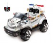 Электромобиль с радиоуправлением и светом фар для детей от 3 до 8 лет Police Jaguar, цвет белый 12v