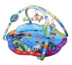 Детский коврик Подводный мир размером 85х85х45 см с подушкой и игрушками на игровых дугах