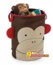 Круглая большая складывающаяся корзина для игрушек skip hop Zoo Hamper - Monkey (Обезьянка)