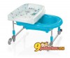 Раздвижная ванночка с пеленальным столиком Brevi Bagnotime, цвет голубой-белый с рисунком
