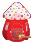 Игровая детская палатка-домик красного цвета Веселый Грибочек (105 х 105 х 140) в комплекте с сумкой