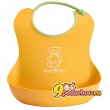 Мягкий нагрудник с карманом для крошек Babybjorn Soft Bib Yelllow, цвет желтый