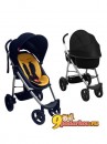 Прогулочная коляска Smart 2в1 Phil and Teds  с блоком-люлькой  для новорожденных, цвет желтая с черным