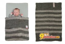 Одеяло Lodger Baby Dreamer Acryl 75x100см Rabbit Stripe, цвет темно серый с полосками