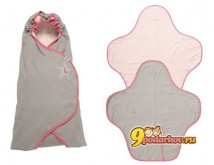 Одеяло-конверт Lodger Wrapper Motion Cotton Nude, цвет серый с розовым