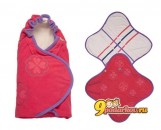 Одеяло-конверт Lodger Wrapper Original Fleece Crimson, цвет малиновый с рисунком и сиреневой отделкой