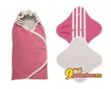 Одеяло-конверт Lodger Wrapper Original Fleece Pink Stars & Stripes, цвет розовый с серым, с белой отделкой