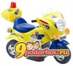 Электромотоцикл для детей от 2 до 4 лет TjaGo  MINI POLICE, 6v, цвет желтый