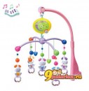 Музыкальный мобиль Felice на кровать электронный Мишки с кольцами, цвет розовый с сиреневым