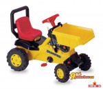 Трактор Coloma на педалях DUMPER с ковшом, цвет желтый с красным