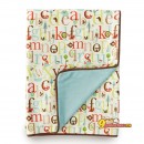 Мягкое плюшевое одеяло Skip Hop Nursery Blanket Alphabet Zoo, цвет белый с цветными буквами