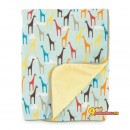 Мягкое плюшевое одеяло Skip Hop Nursery Blanket Giraffe Safari, цвет голубой с разноцветными жирафами