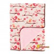 Мягкое плюшевое одеяло Skip Hop Nursery Blanket Springtime Birdie, цвет белый с розовыми птичками