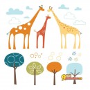 Виниловые наклейки на стену Skip Hop Wall Decals Giraffe Safari, 60 наклеек