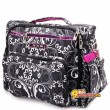 Сумка рюкзак для мамы Ju-Ju-Be B.F.F. SHADOW WALTZ, цвет черный с розовым и белыми цветами