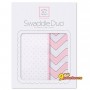 Набор пеленок SwaddleDesigns Swaddle Duo Pink Classic Chevron, цвет розовый